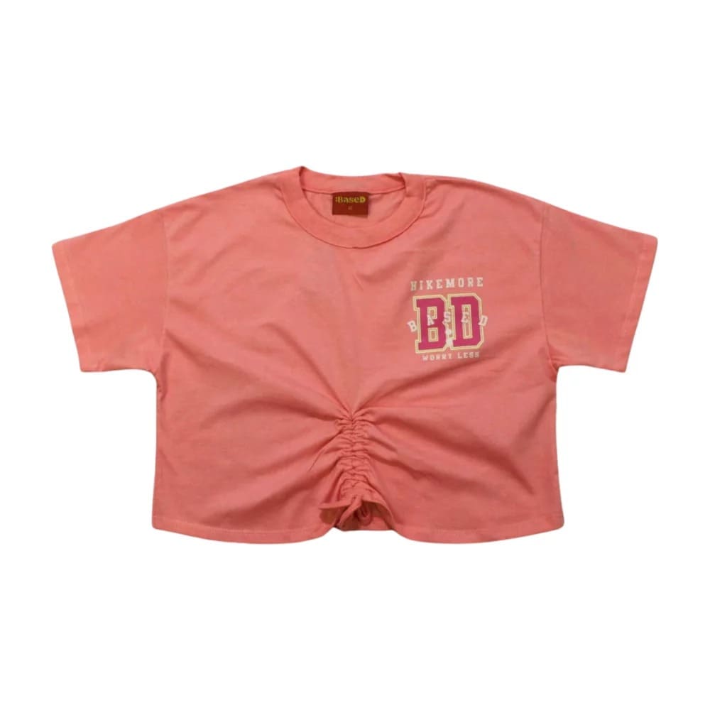 Blusa Croppd Manga Curta com Frangido 33334 – Based