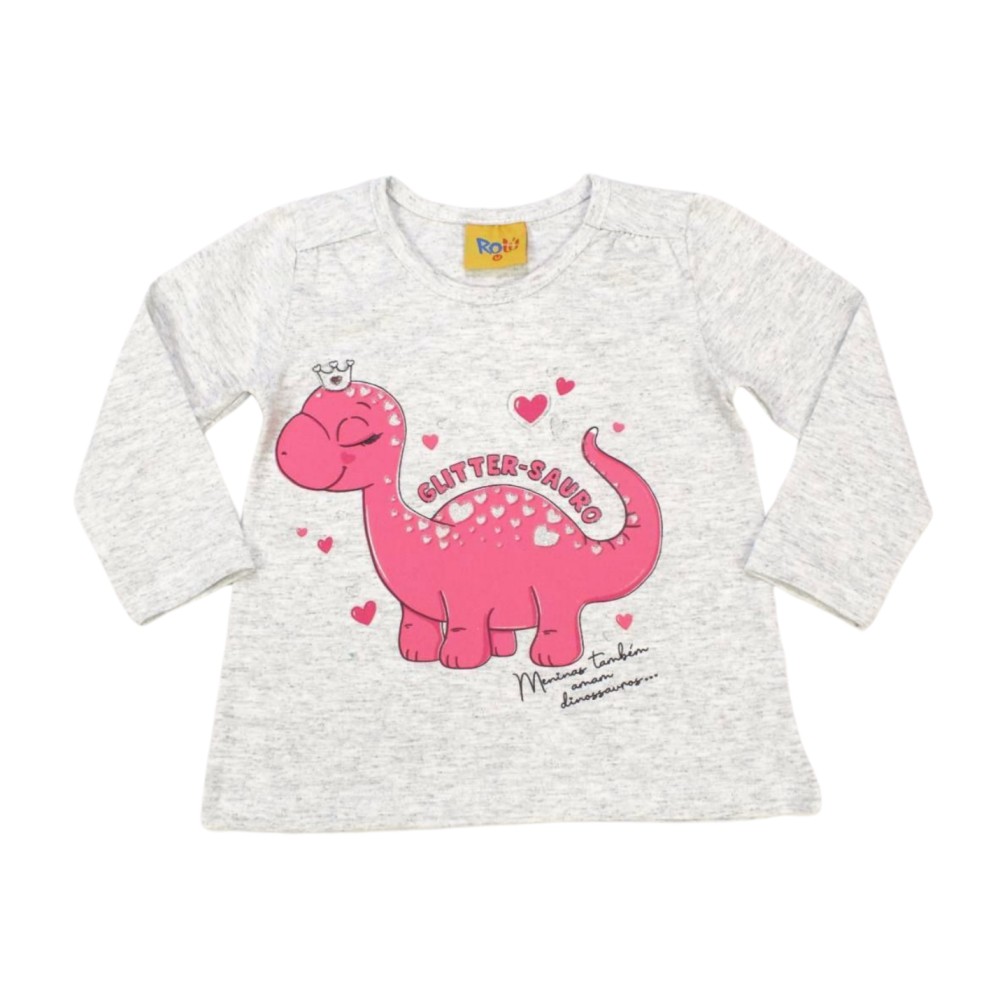 Blusa Manga Longa Estampa Dinossauro 9702-1 – Rolú