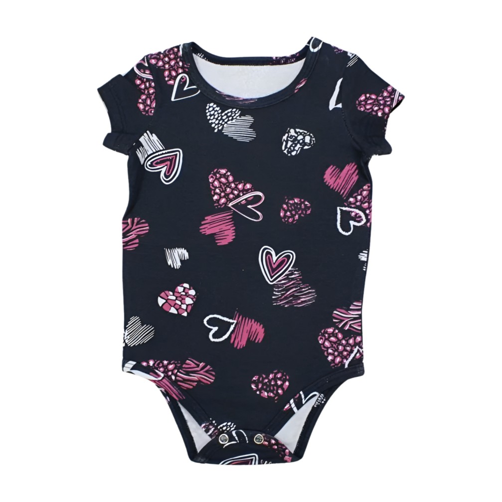 Body Manga Curta Estampa Corações 60021 – Alenice