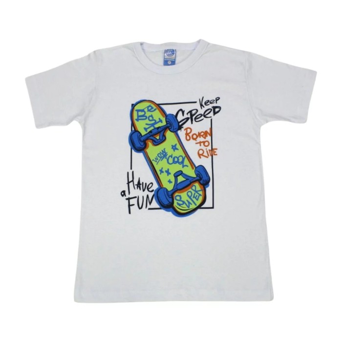 Camiseta Manga Curta Estampa com Silk 100 – Cleomara