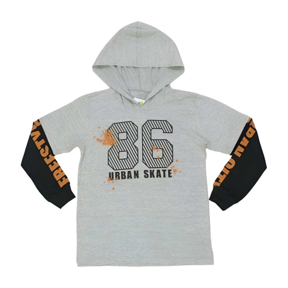Camiseta Manga Longa com Capuz e Manga Sobreposta Skate 6155 – Bicho Bagunça