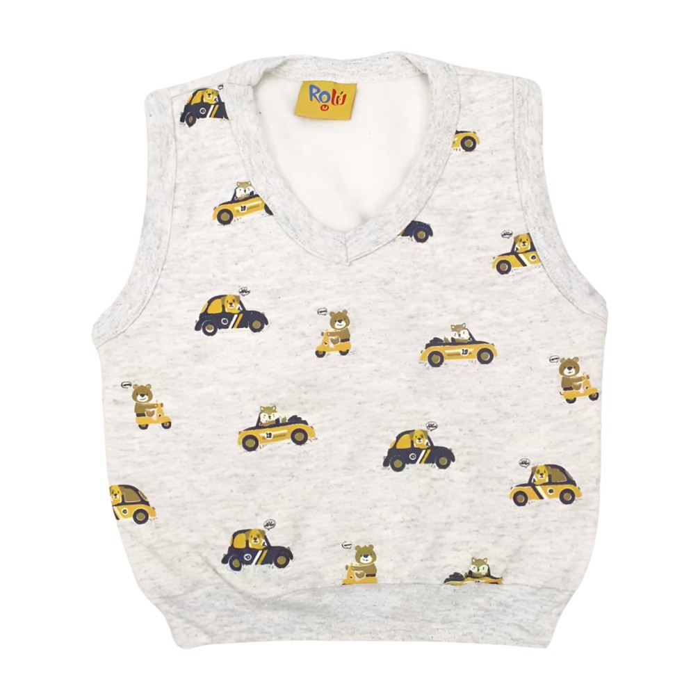 Colete Moletom Estampa Carrinhos 9811-1 – Rolú