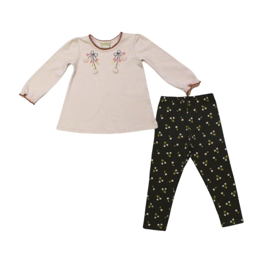 Conjunto Blusa e Legging Estampada Cereja 2000078 – Milon