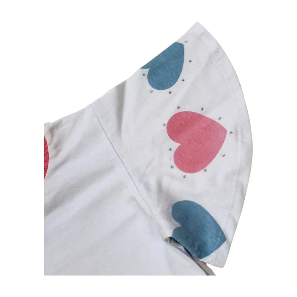 Conjunto Feminino Blusa Corações com Retílinea e Shorts Saia 39469 – Alakazoo