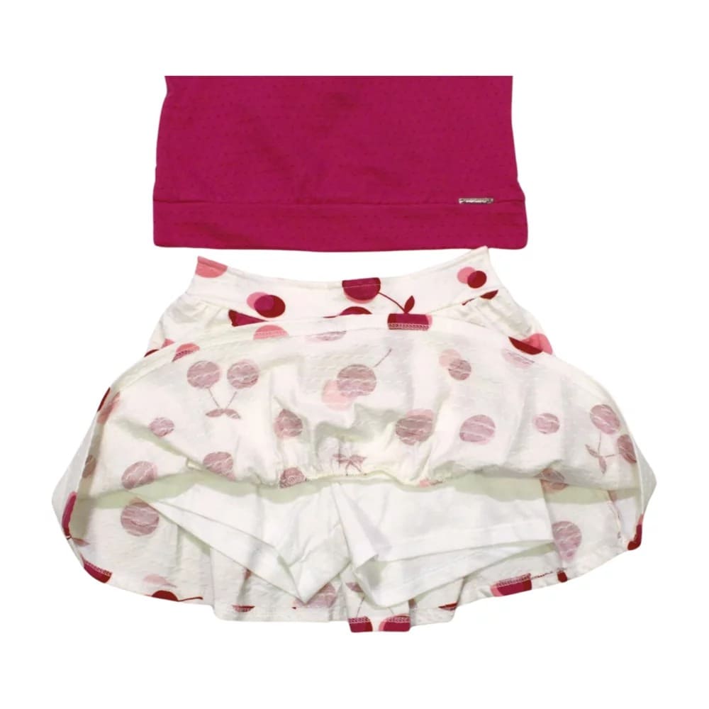 Conjunto Feminino Blusa e Saia Estampada Bolas 39473 – Alakazoo