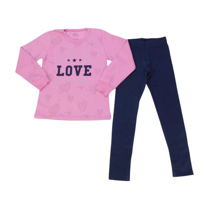 Conjunto Longo Feminino Blusa em Moletom e Legging Molecotton Love 3254 – Bicho Bagunça