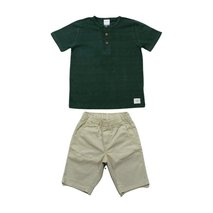 Conjunto Masculino Camiseta com Botões e Bermuda Sarja 39420 – Alakazoo