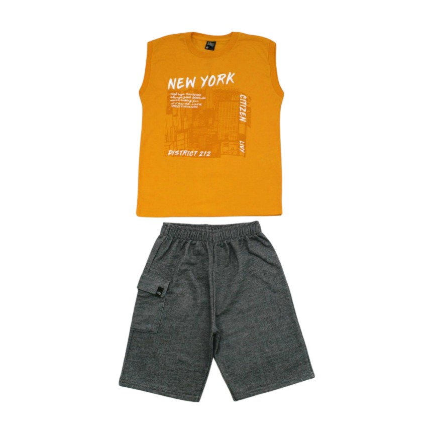 Conjunto Masculino Regata New York e Bermuda Moletinho 8546 – Livy