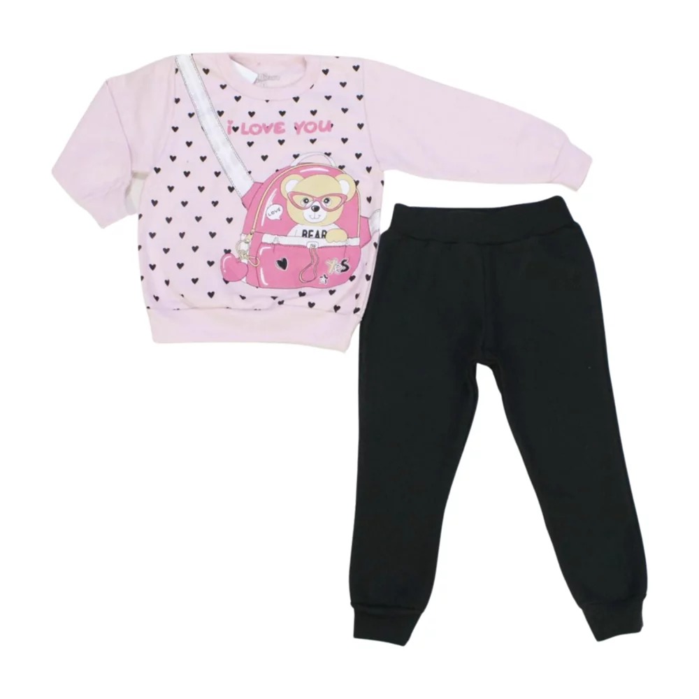 Conjunto Moletom Feminino Blusa Estampada Urso 1267 – Bicho Bagunça