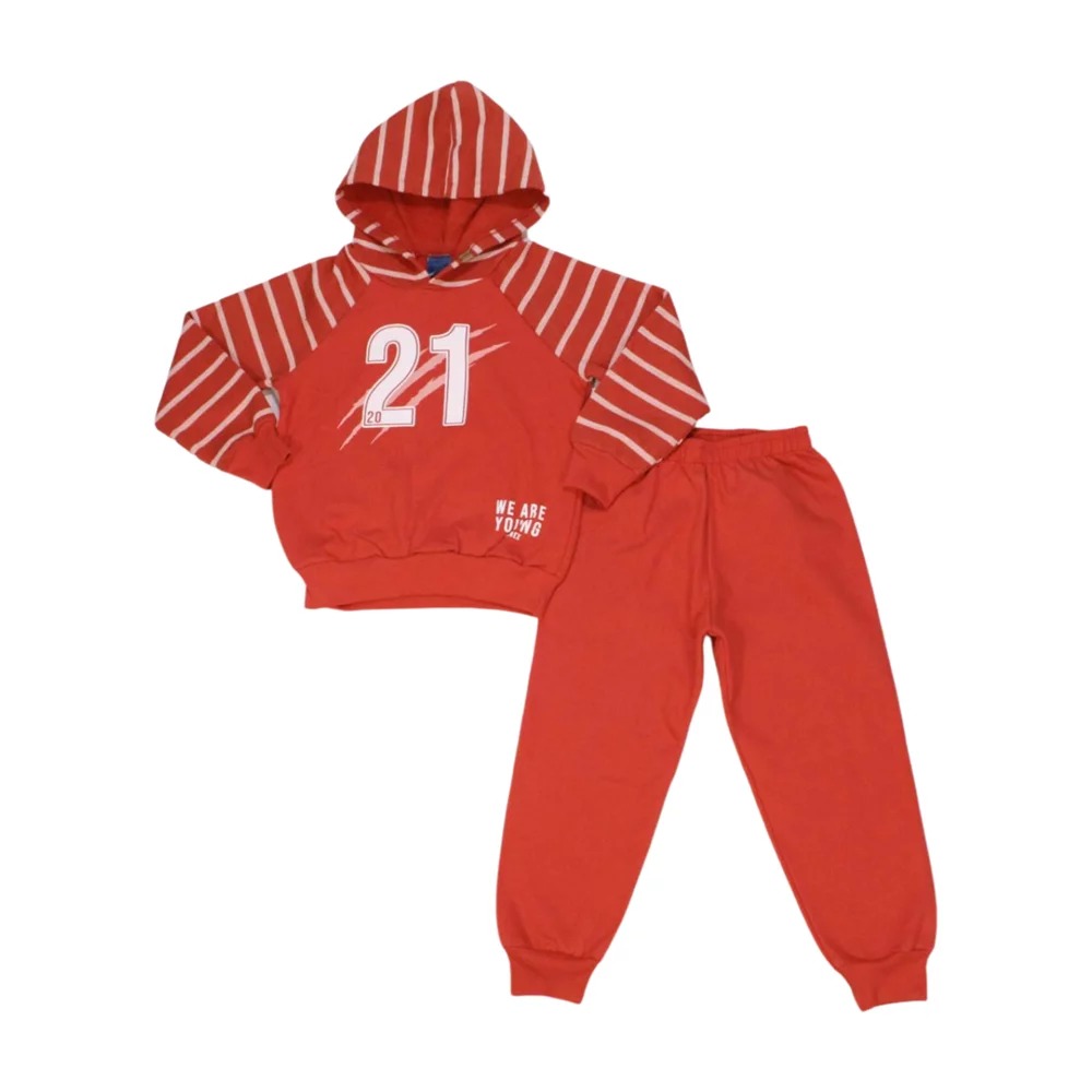 Conjunto Moletom Masculino com Capuz e Listras 62730 – Rei Rex