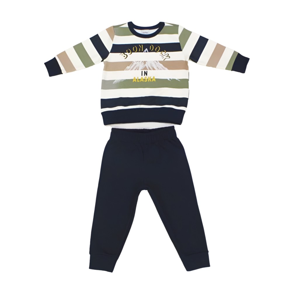 Conjunto Moletom Masculino Listrado Estampa Alaska 301948 – Rovitex