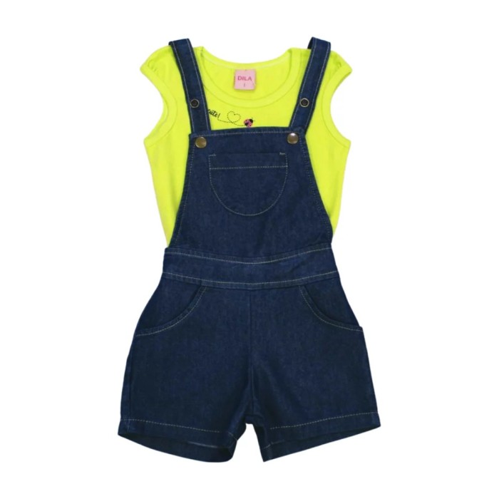 Jardineira com Blusa Cotton 2 Peças 03572 – Dila