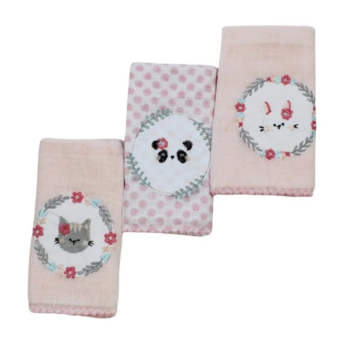 Kit Babete com Bordados Sortidos 3 Peças 40cm x 40cm 1223 – Karinho