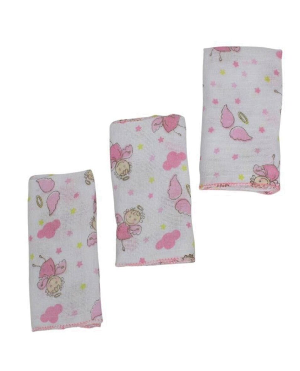 Kit Toalha de Boca Anjo da Guarda 0500220001 34cm x 40cm 3 Peças – Anjinho da Guarda