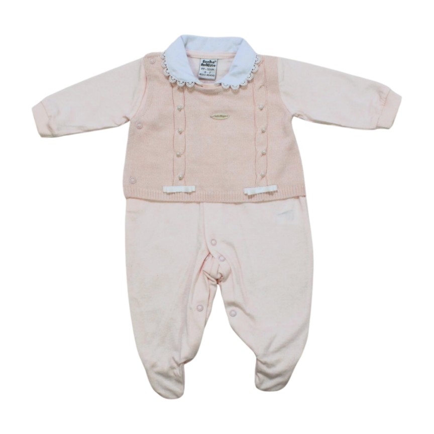 Macacão Malha Longo Feminino Tricô e Pérolas 132037 – Sonho Mágico