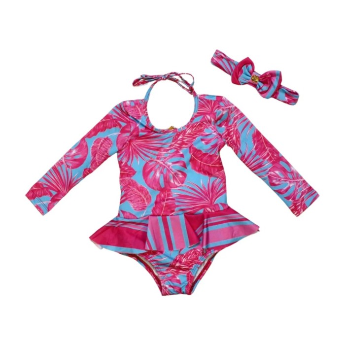 Maiô Manga Longa com Faixa Estampado 63003 – Everly