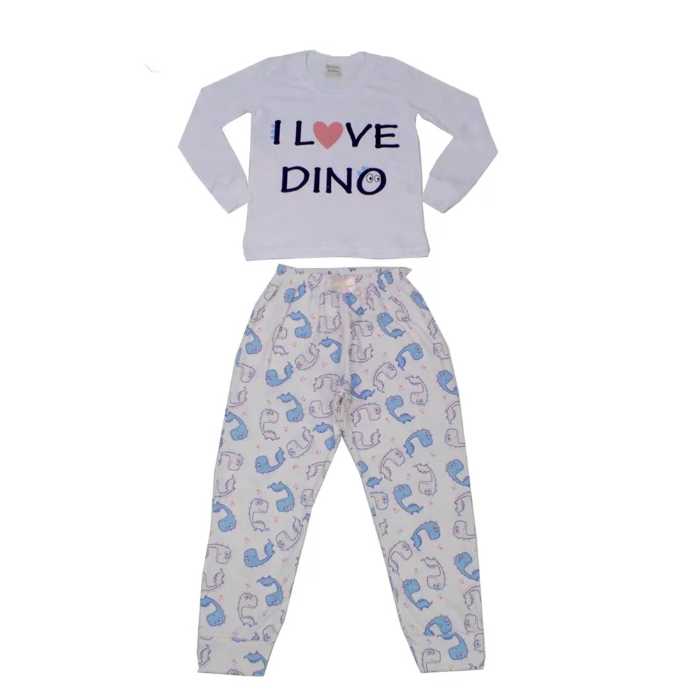 Pijama Longo Feminino Estampado Dinossauros 4027 – Pitiluka