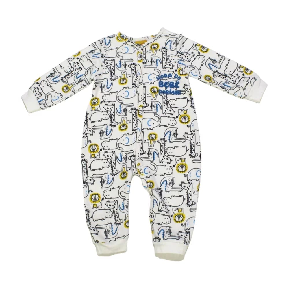 Pijama Macacão Moletom Masculino Estampa Bichos 17312-1 – Rolú