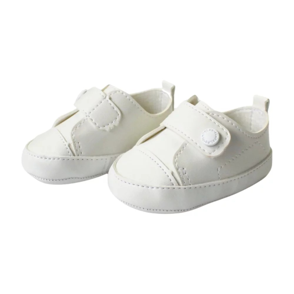 Sapato Masculino Batizado Velcro com Botão 110082 – Pimpolho