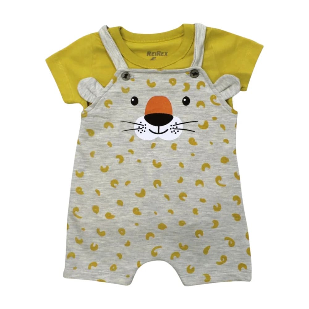 Macacão Curto Moletinho Carinha Masculino com Camiseta 45461 – Rei Rex