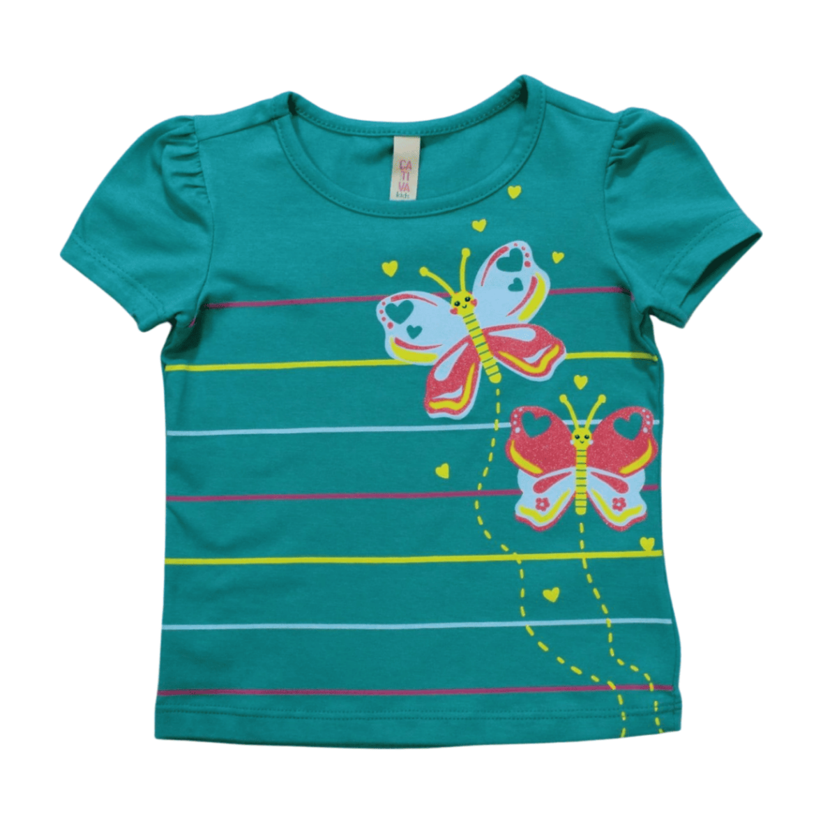 Blusa Manga Curta Estampa Borboletas C33498 – Cativa