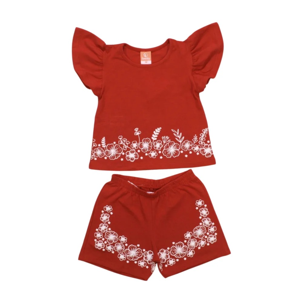 Conjunto Blusa e Shorts Estampa Flores 17535 – Teddy