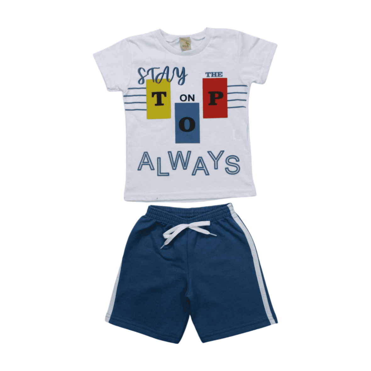 Conjunto Camiseta Estampa Top e Bermuda Moletinho 24725 – Leb