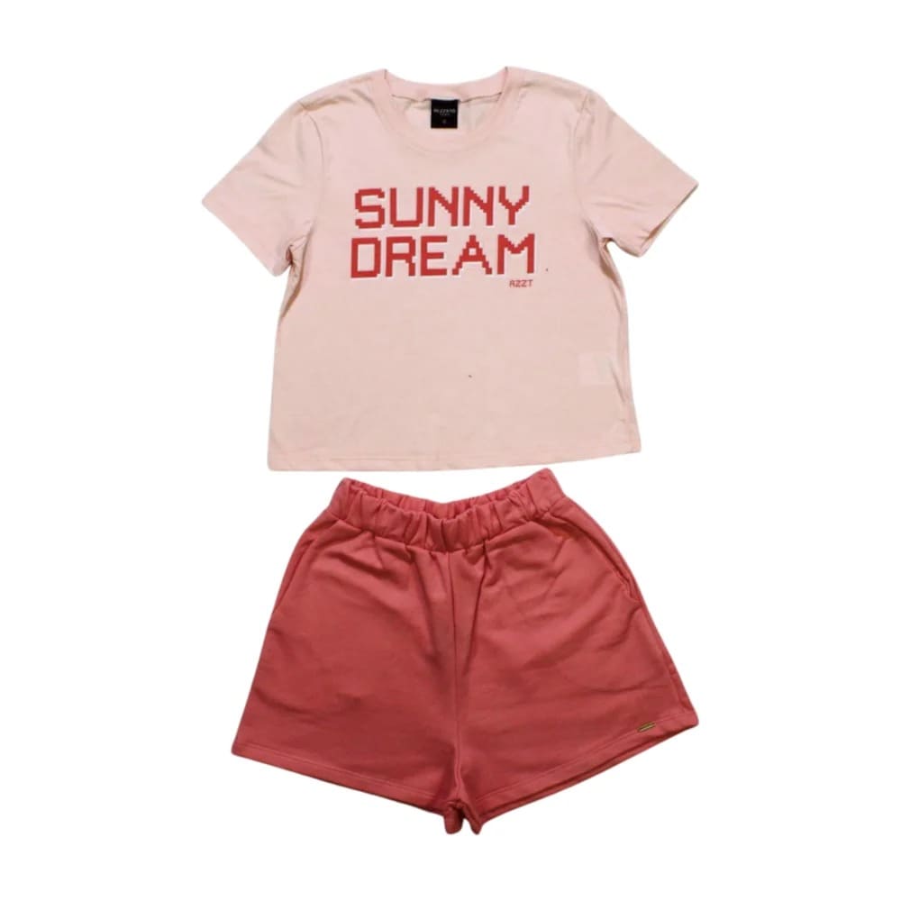 Conjunto Feminino Blusa Cropped Dream e Shorts Moletinho 31388 – Rezzato