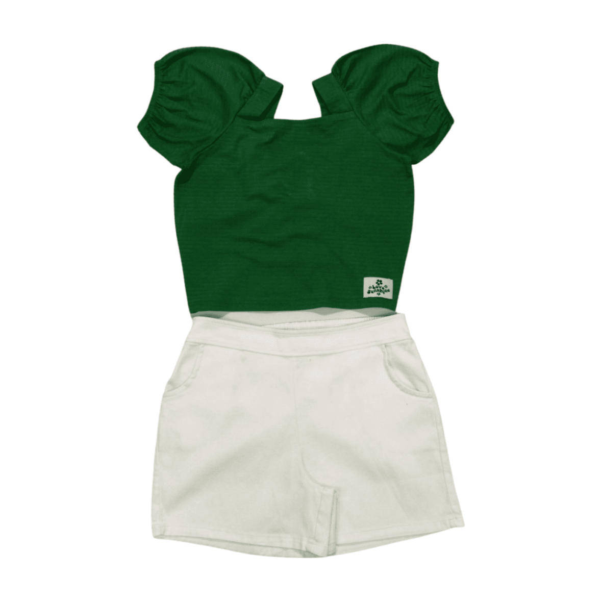 Conjunto Feminino Blusa Cropped e Shorts Sarja 4248 – Dila