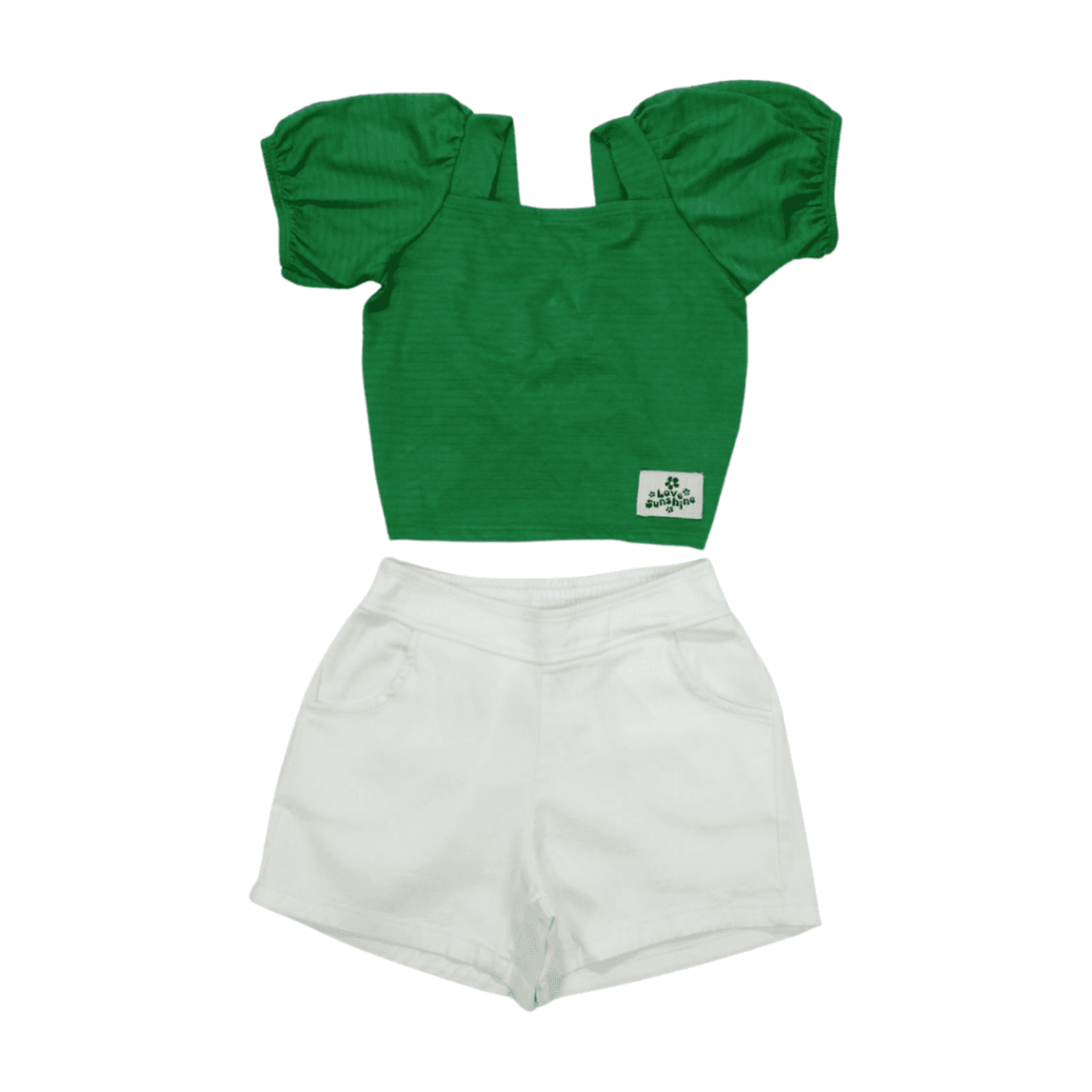 Conjunto Feminino Blusa Cropped e Shorts Sarja 4248 – Dila