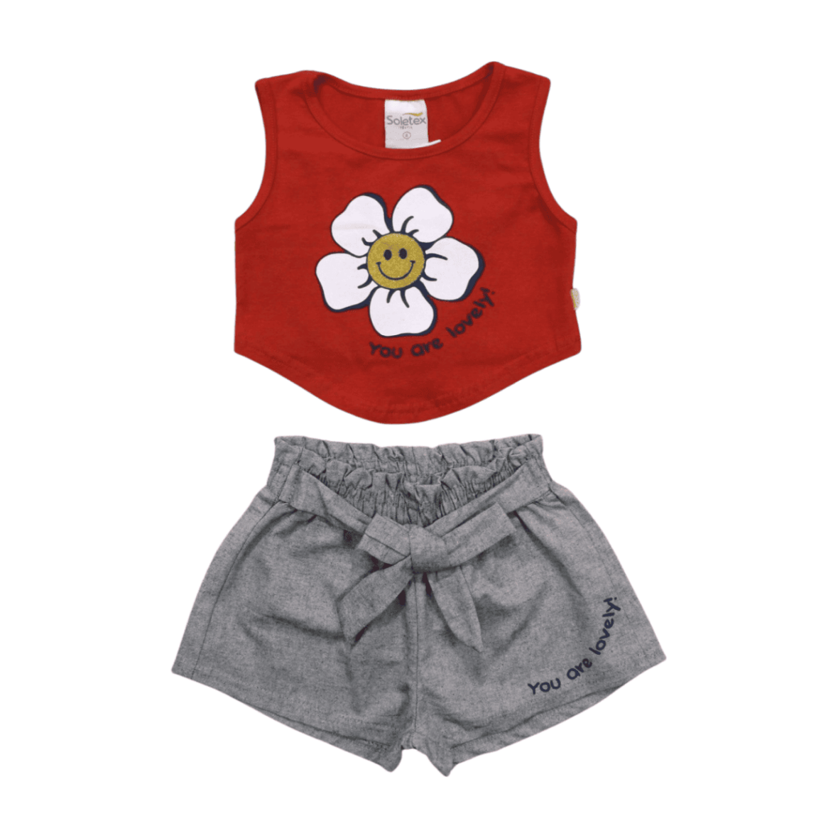 Conjunto Feminino Blusa Estampa Margarida e Shorts Tecido 07851 – Soletex