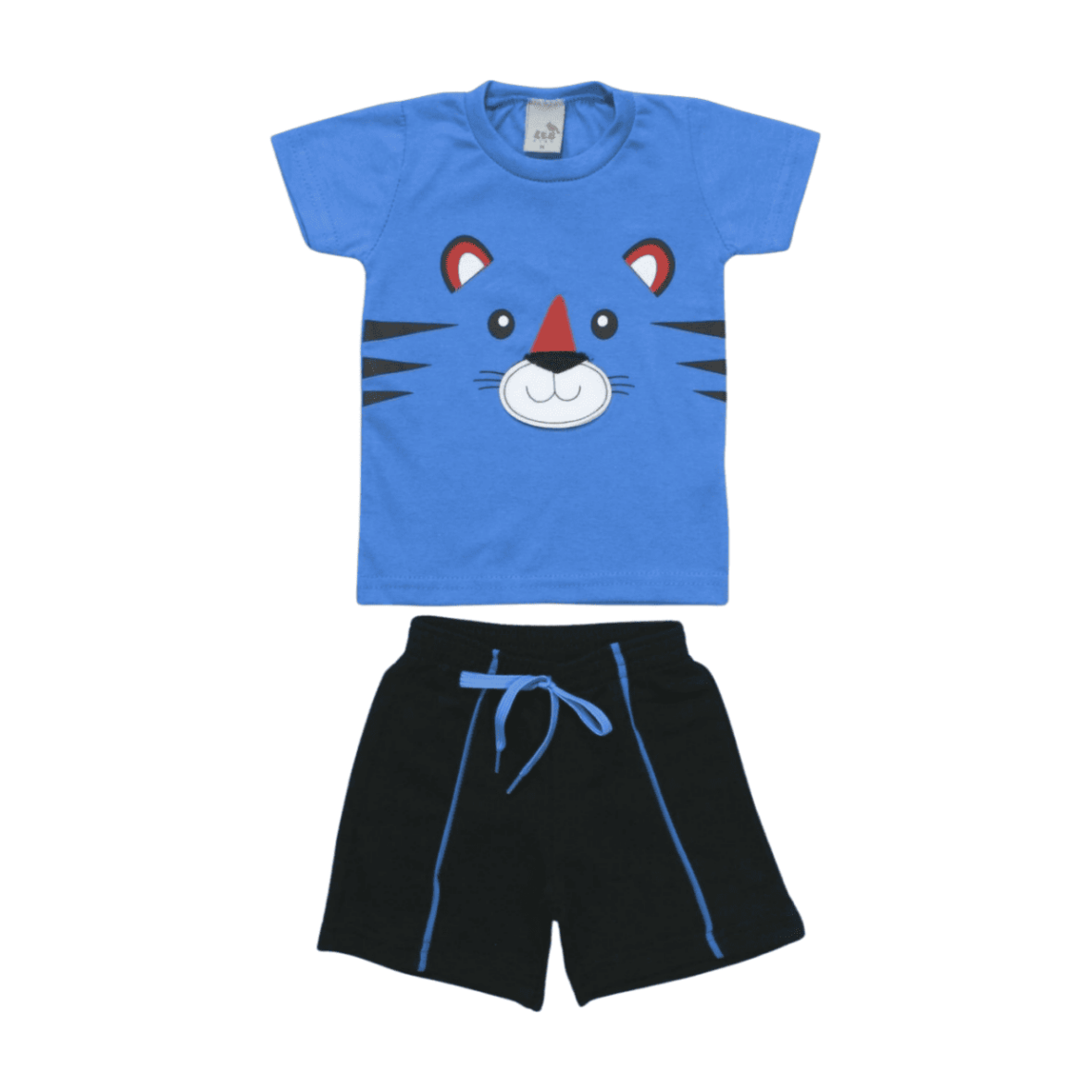 Conjunto Masculino Camiseta Estampa Carinha e Bermuda Moletinho 24954 – Leb