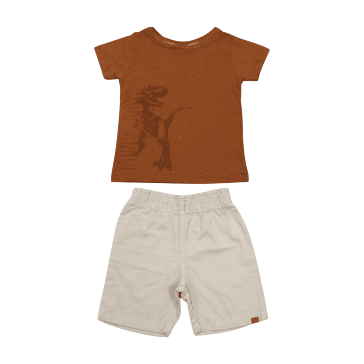 Conjunto Masculino Camiseta Estampa Dino e Bermuda Sarja 11568 – Tiny Joy
