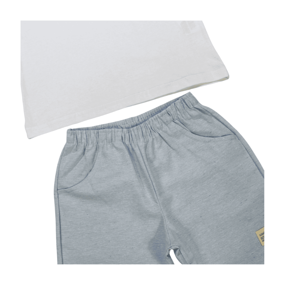 Conjunto Masculino Camiseta Estampa Folhas e Bermuda Tecido 43707 – Kamylus