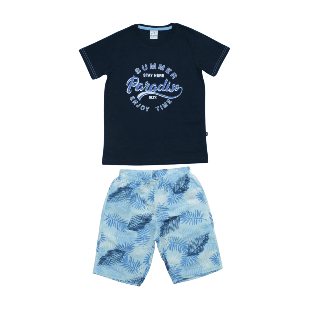 Conjunto Masculino Camiseta Estampa Summer e Bermuda Tactel 07922 – Soletex