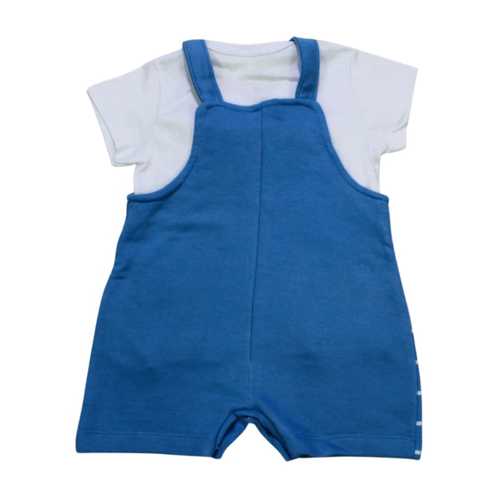 Macacão Curto Masculino Listrado com Camiseta 2 Peças 10052 – Bicho Bagunça