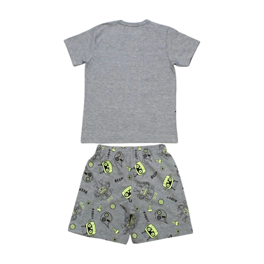 Pijama Malha Curto Masculino Estampa Robot Brilha no Escuro 9262 – Bicho Bagunça