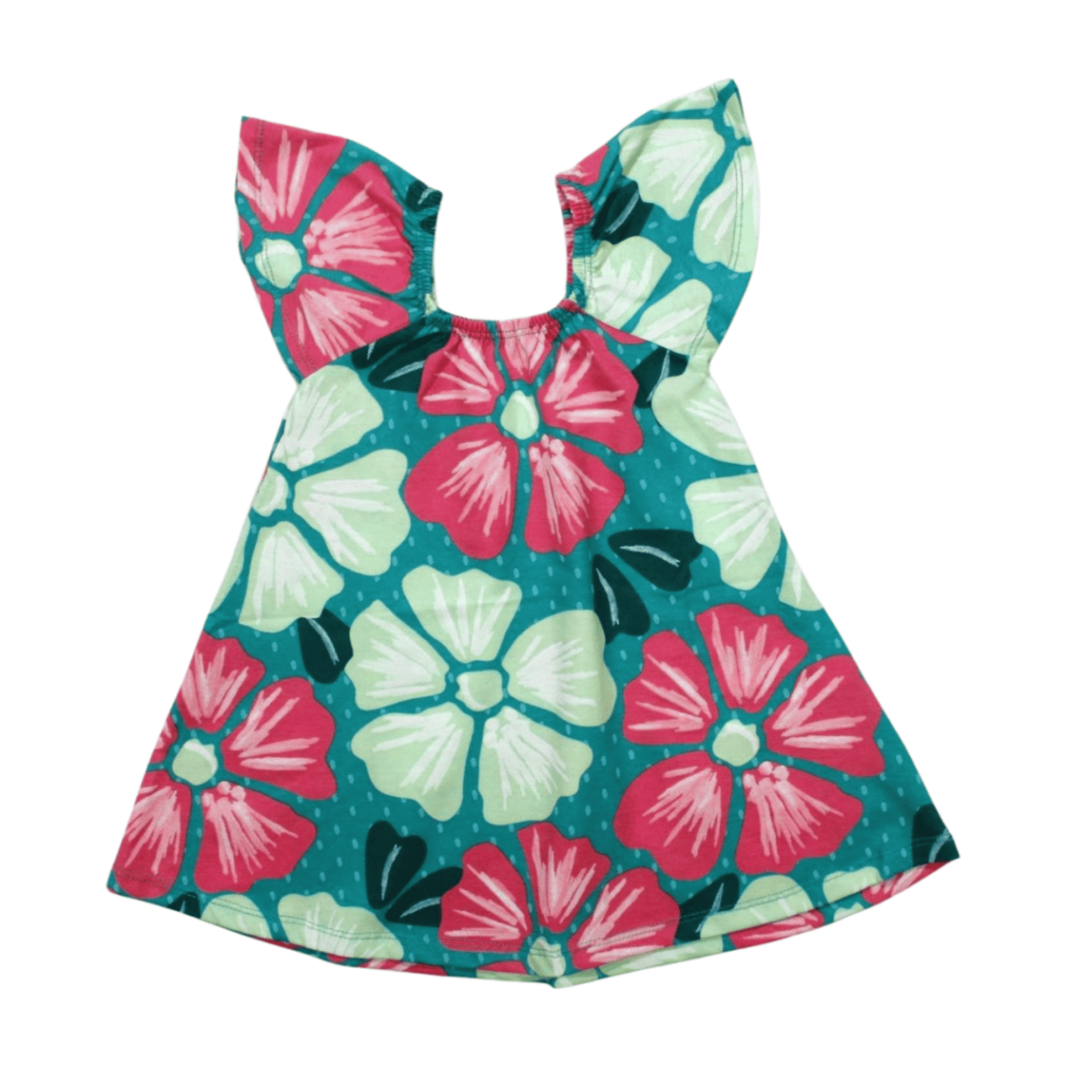 Vestido Manga Curta Estampado Rosas 1000222 – Kyly