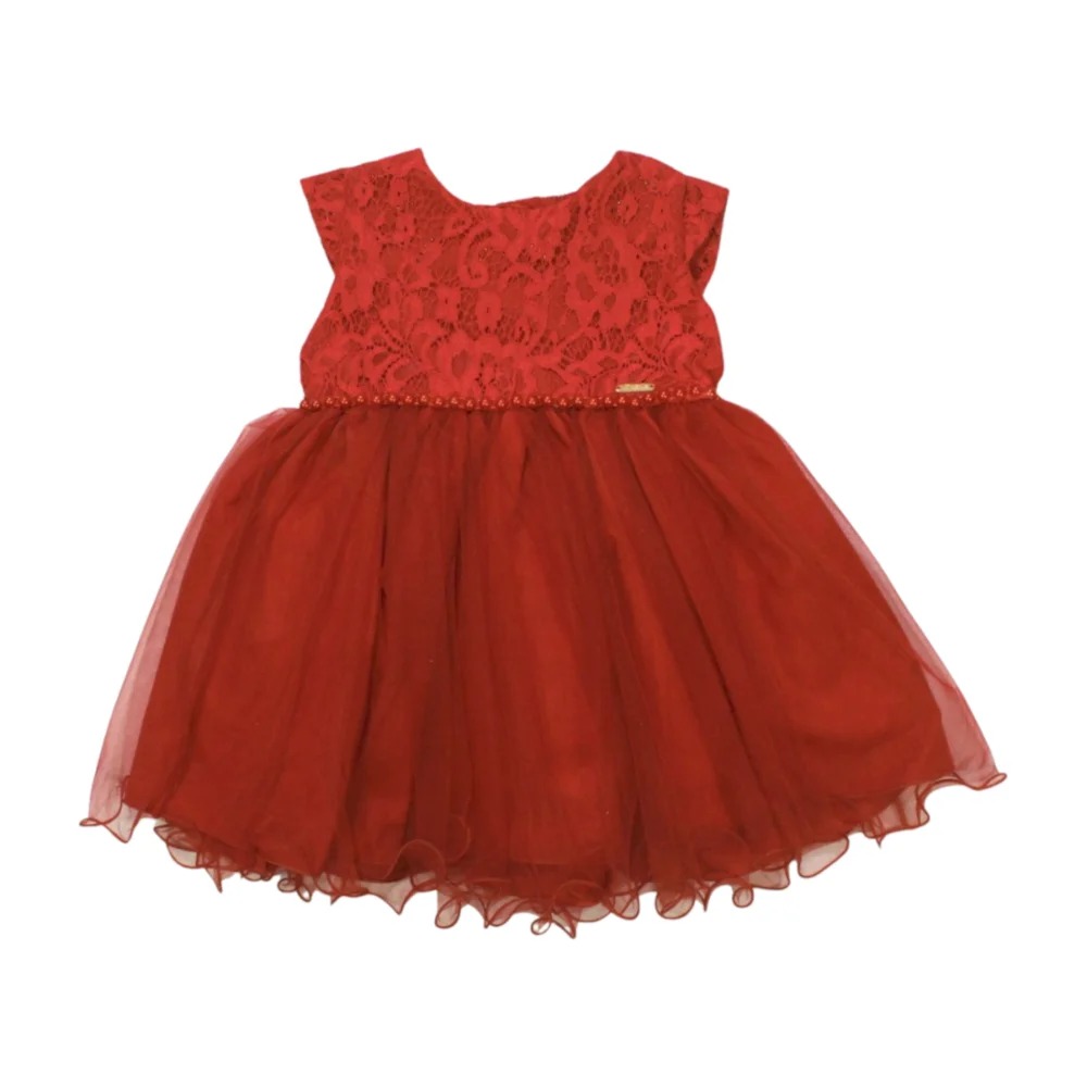 Vestido Tecido com Renda e Tule 4704 – Pupila