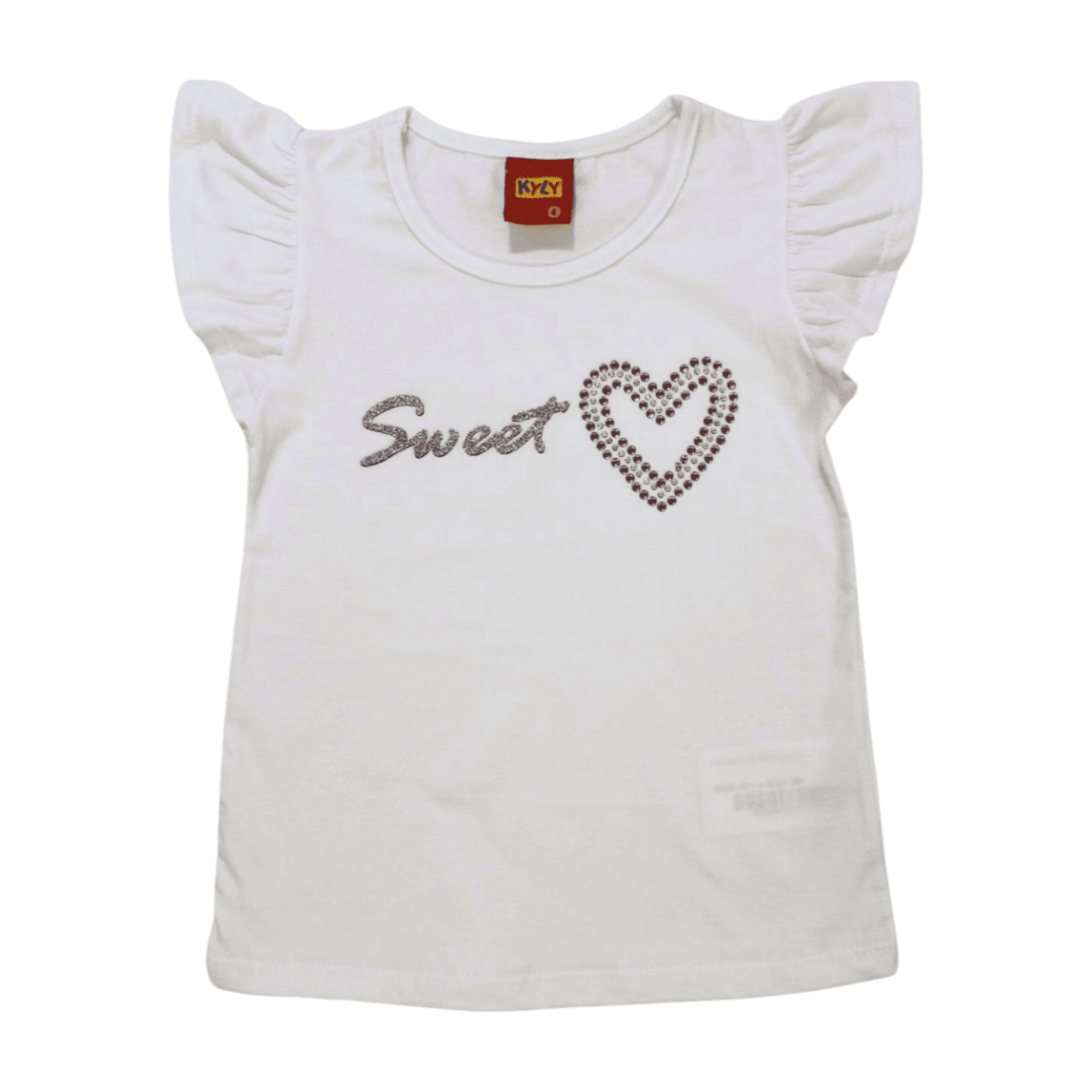 Blusa Manga Curta Estampa Sweet com Strass 1000688 – Kyly