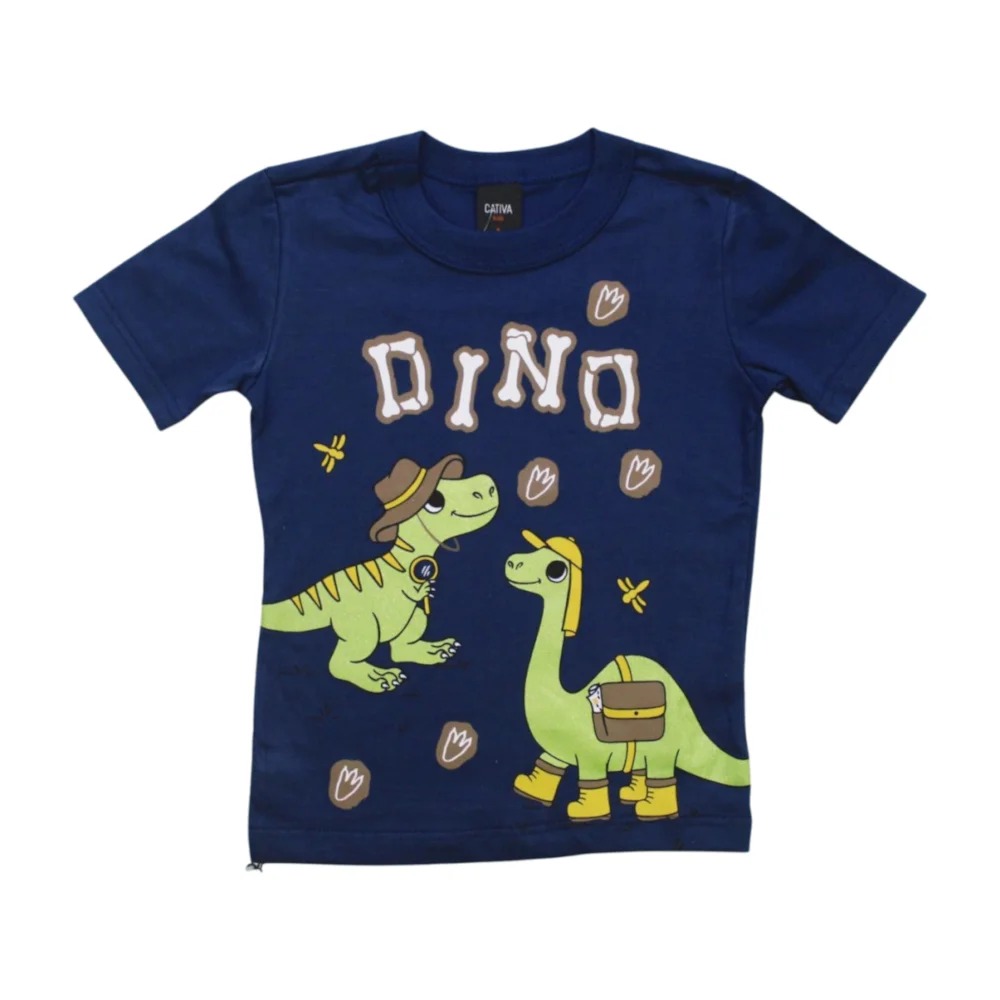 Camiseta Manga Curta Estampa Dino C33612 – Cativa