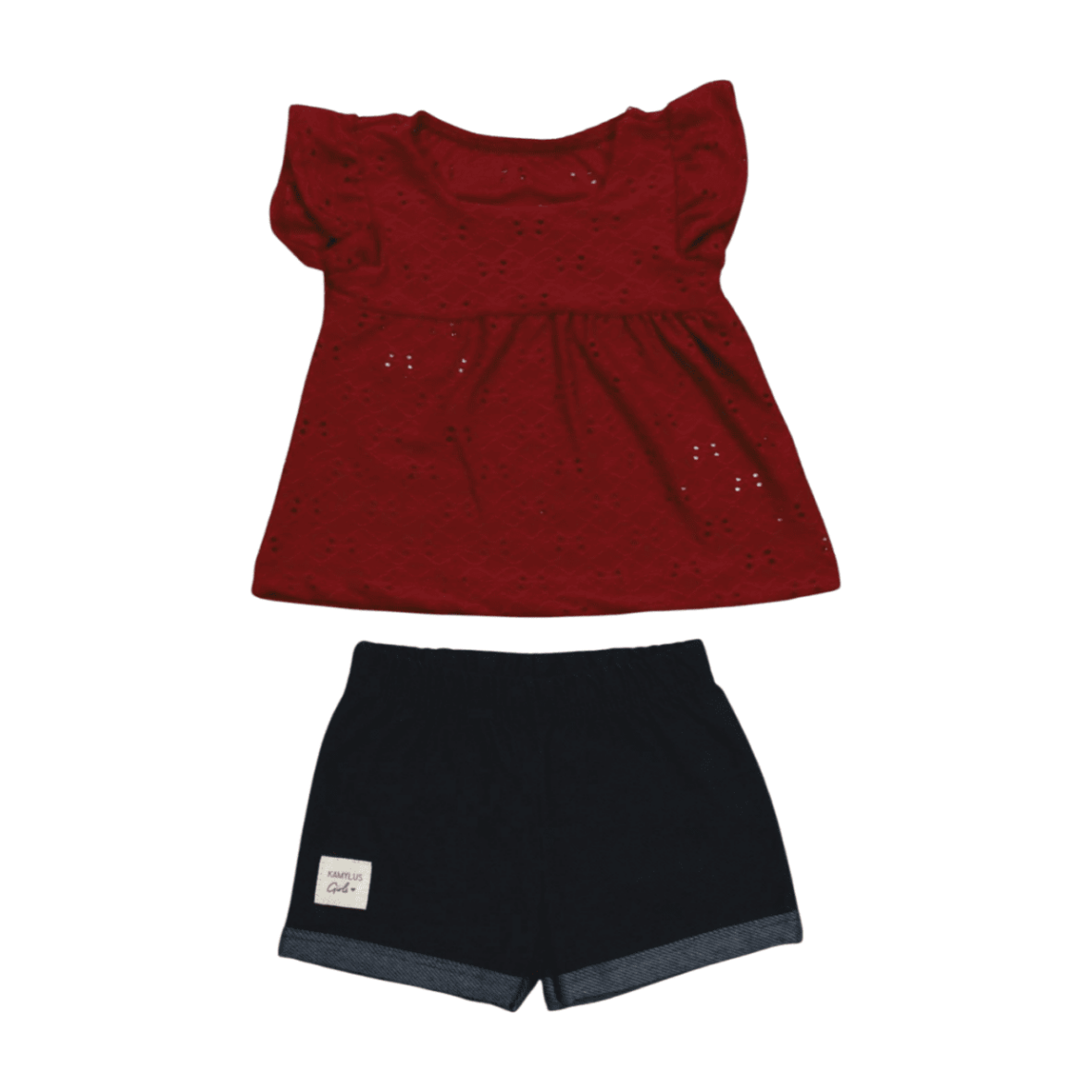 Conjunto Feminino Blusa com Laise e Shorts Jeans 53736 – Kamylus