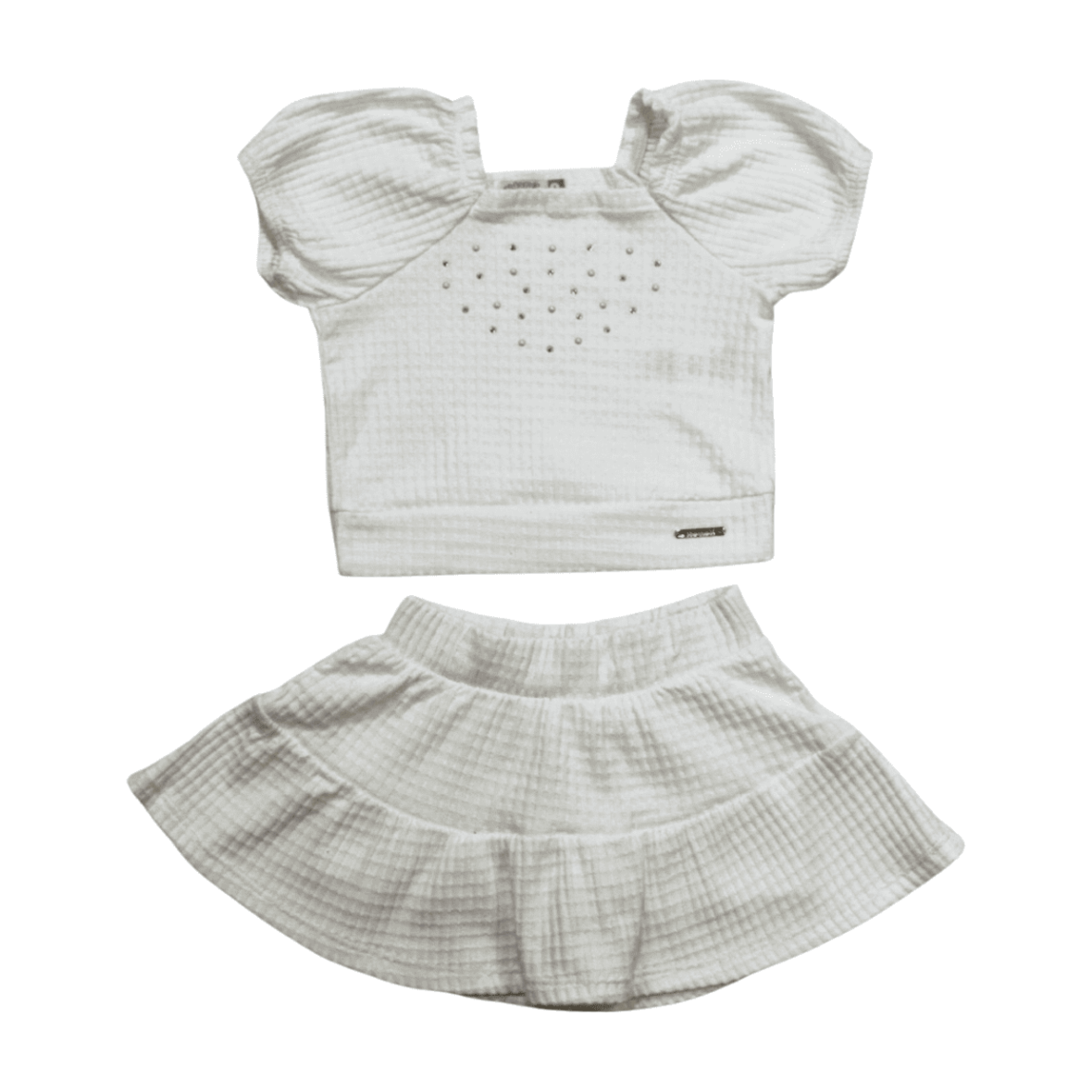 Conjunto Feminino Blusa com Strass e Saia 46860 – Alakazoo