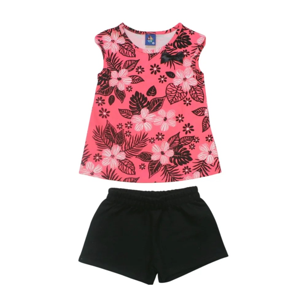 Conjunto Feminino Blusa e Shorts Estampa Sortidas 9000791 – Pipa