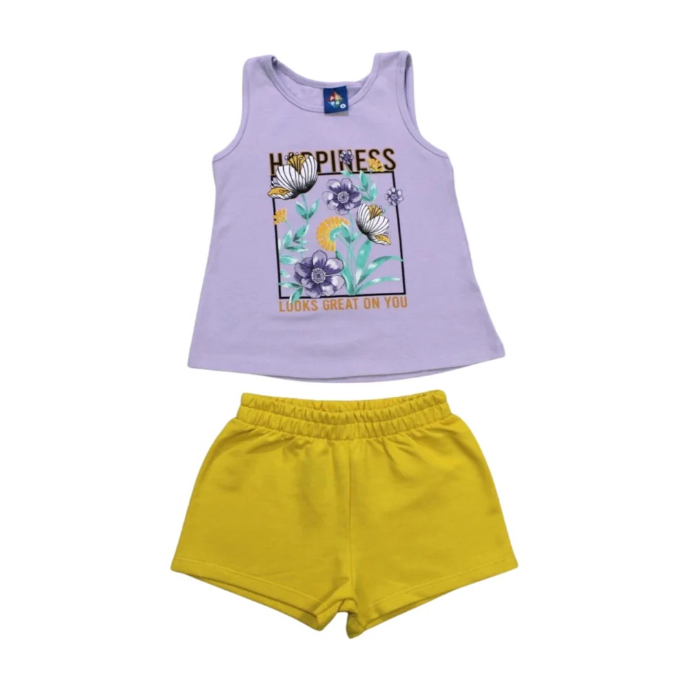 Conjunto Feminino Blusa e Shorts Estampas Sortidas 9001327 – Pipa