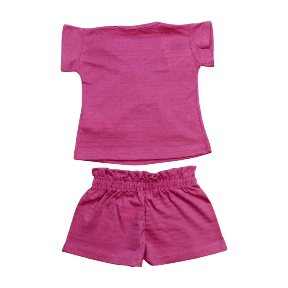 Conjunto Feminino Blusa e Shorts Poá Pregas 1353 – Bicho Bagunça