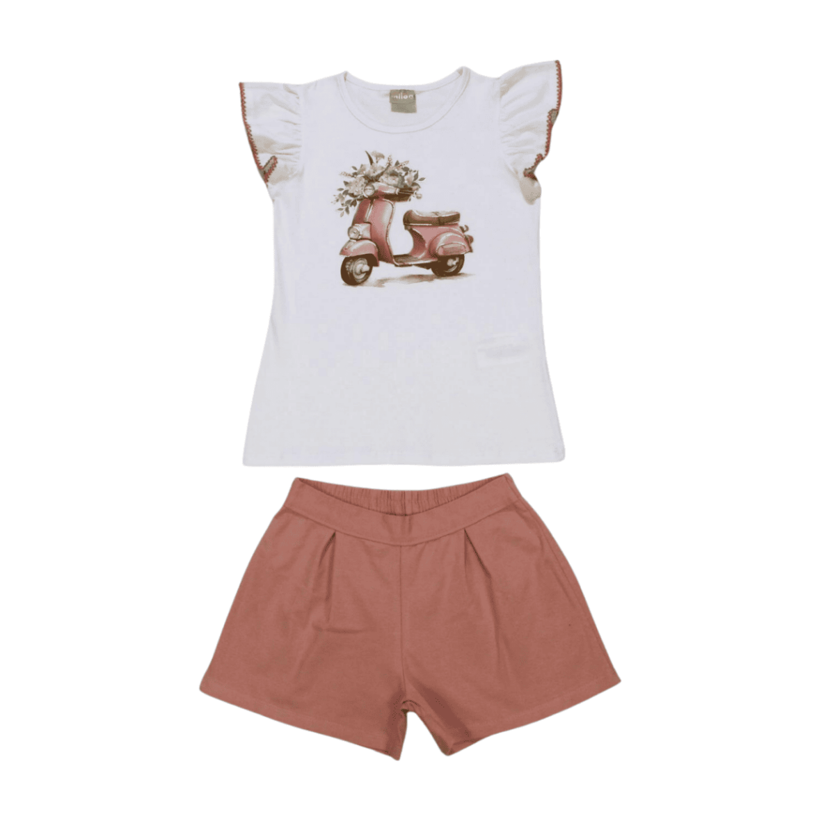 Conjunto Feminino Blusa Estampa Moto e Shorts 2000730 – Milon