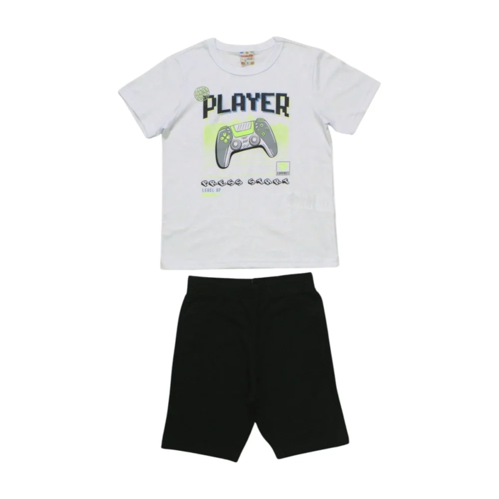 Conjunto Masculino Camiseta Player e Bermuda Moletinho 26047 – Brandili