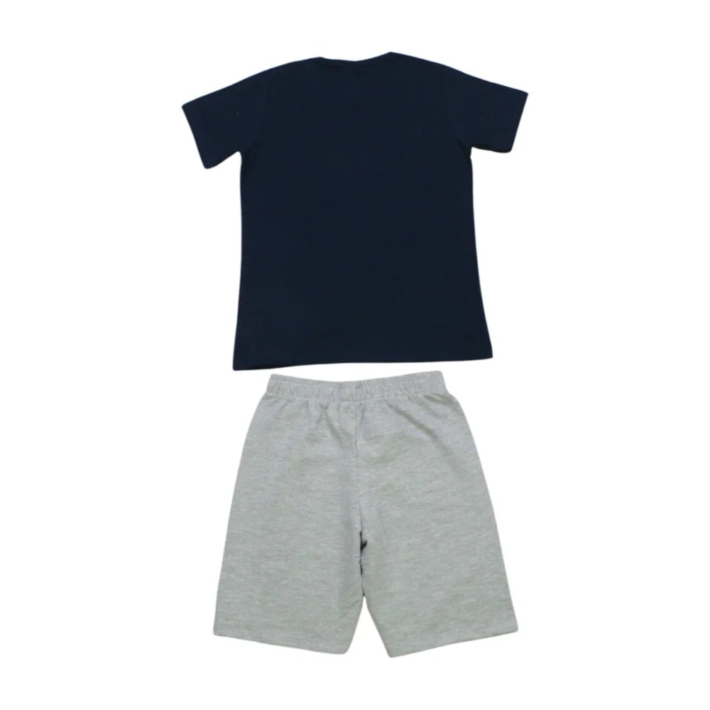 Conjunto Masculino Regata Estampa Dino e Bermuda Moletinho 51378 – Rei Rex