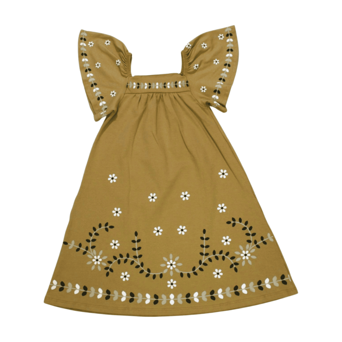 Vestido Manga Curta Estampa Flores em Relevo 2000516 – Milon